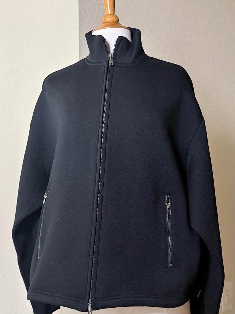 Skims Scuba Oversized Full-Zip Hoodie Black